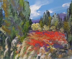 Mont Ventoux et coquelicots