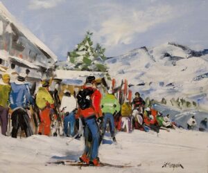 MEGÈVE, SKIEURS A L'ALPETTE